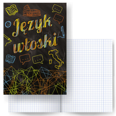 Zdjęcie przedstawia: Zeszyt Język włoski w kratkę.