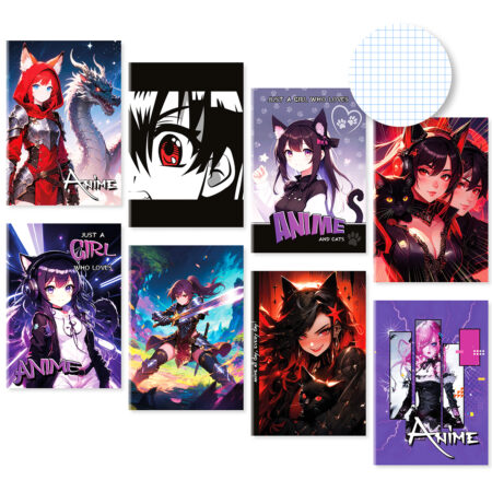 Na zdjęciu widoczne jest osiem okładek zeszytów z serii Anime.