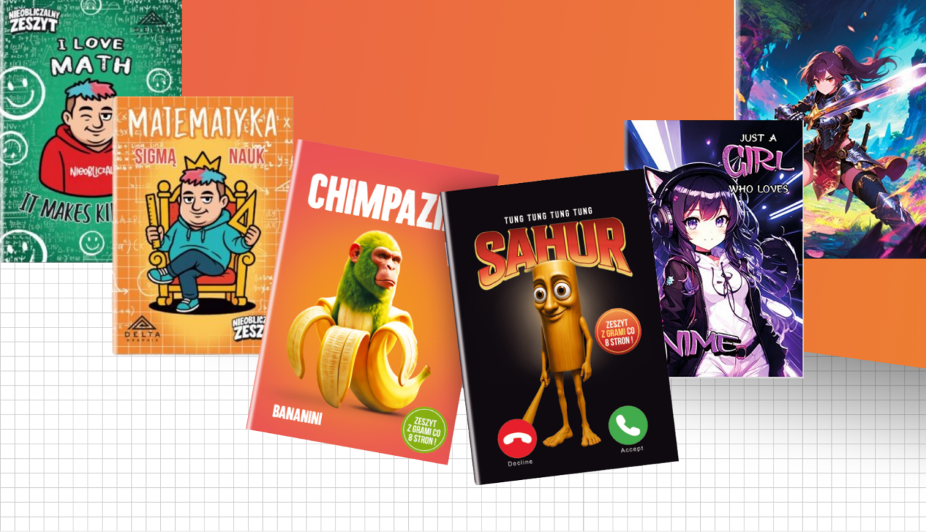 Zdjęcie przedstawia produkty z kategorii zeszyty na stronie Portal Delta Graphix.