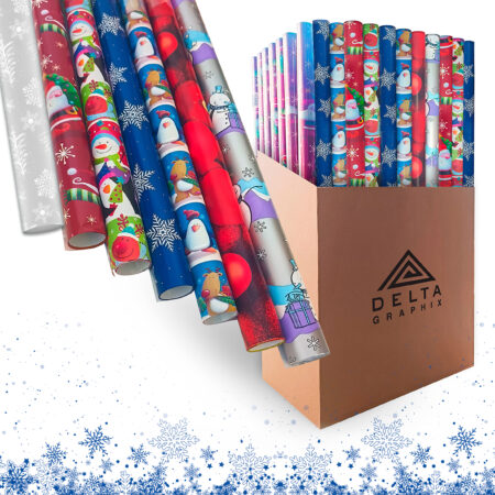 Papier ozdobny pakunkowy bożonarodzeniowy, mix wzorów, 50 sztuk.