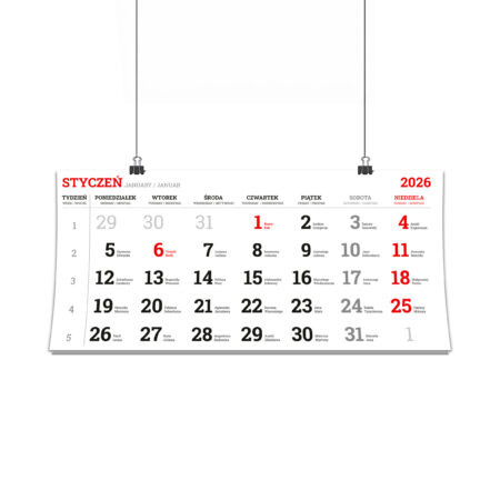 Kalendarz na rok 2026.