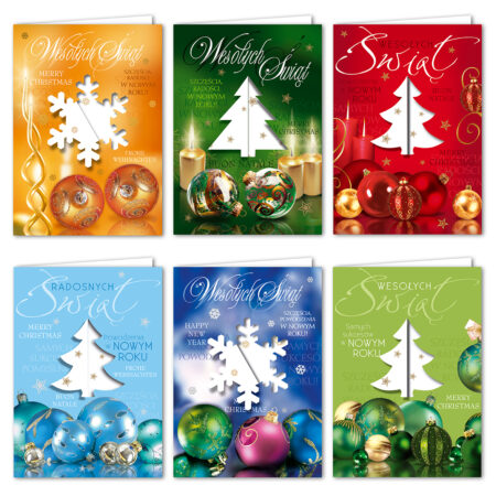 Kartki bożonarodzeniowe przestrzenne złocone.