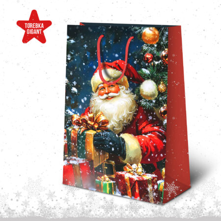 Torebka ozdobna świąteczna Święty Mikołaj.