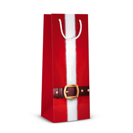 Torebka ozdobna świąteczna na alkohol ze świętym Mikołajem.