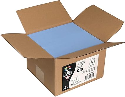 Opakowanie 200 kopert pyłkowych kolor lawendowy niebieski.