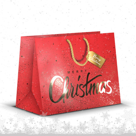 Torebka ozdobna świąteczna luksusowa czerwono-złota.