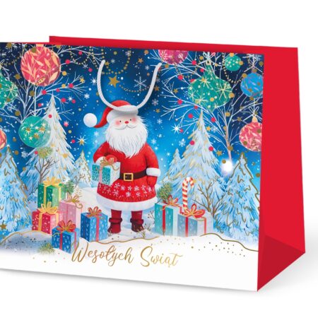 Torebka świąteczna ozdobna Święty Mikołaj.