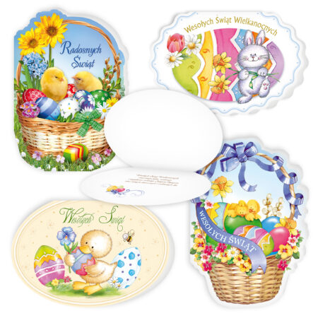 Kartki z okazji Świąt Wielkanocnych, różne wzory