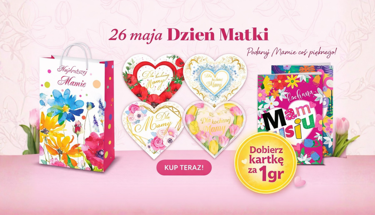 Zdjęcie przedstawia baner promujący artykuły z okazji dnia mamy.